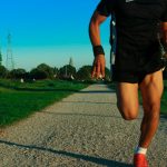 a person running on a path